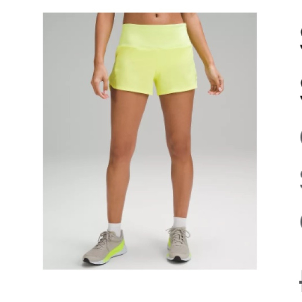 Lululemon Speed Up High-Rise Lined
Short 4" - electric lemon